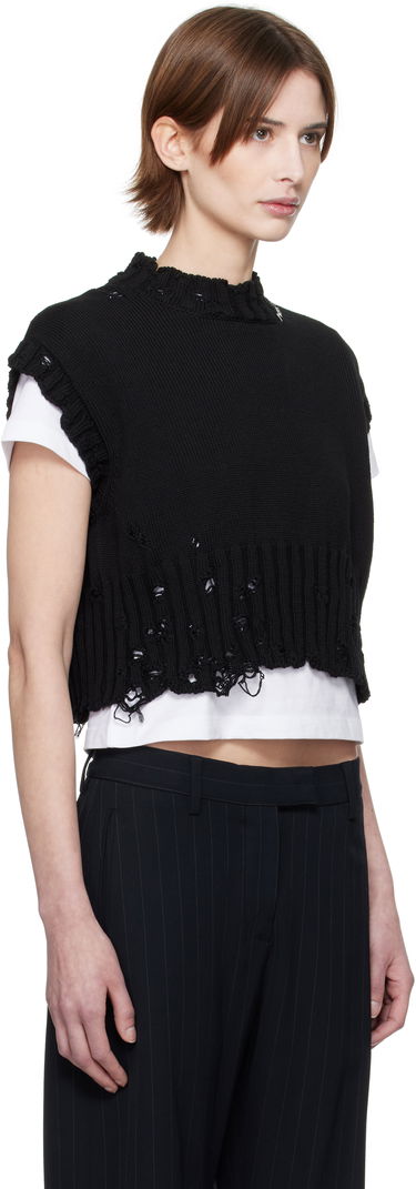 Pleteni pulover Marni Marni Distressed Sleeveless Sweater Črna | GCMD0578E0 UFC652, 1