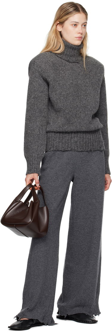 Pleteni pulover Stella McCartney Stella McCartney Distressed Turtleneck Sweater Siva | 6K08613S2522, 3