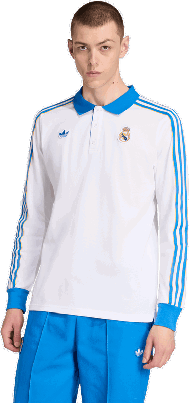 Polo majica adidas Originals adidas Originals Real Madrid Icon Long Sleeve Polo Shirt Bela | jn3065, 4