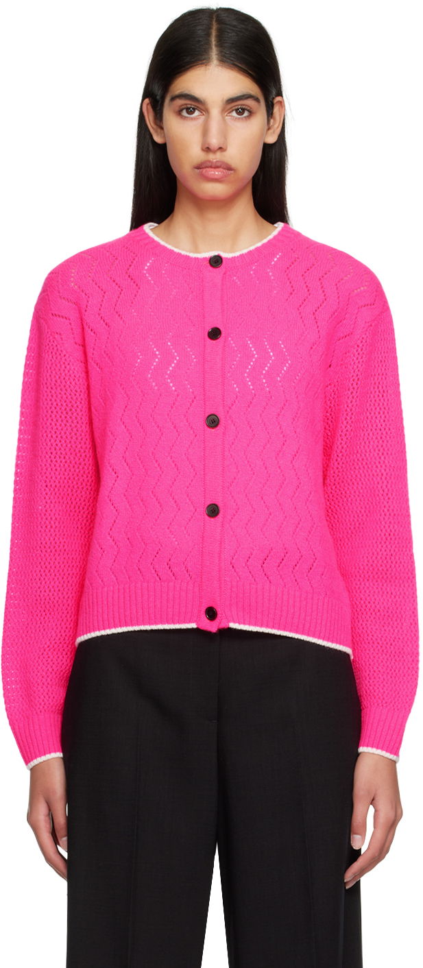 Pleteni pulover MSGM Buttoned Knit Cardigan Roza | 3441MDM121 237282
