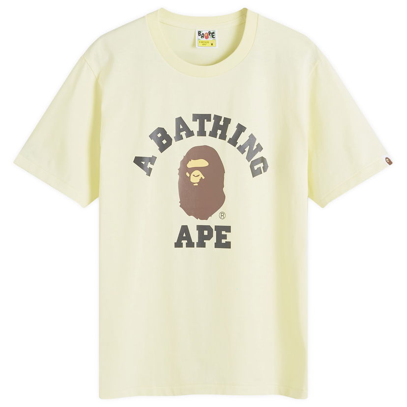 Majica BAPE A Bathing Ape Women's College T-Shirt in Yellow, Size Small | END. Clothing Bež | 001TEK302001L-YLW