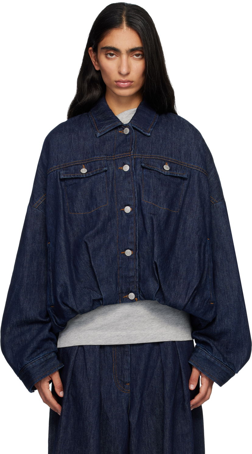 Jakna Dries Van Noten Dries Van Noten Oversized Lined Denim Jacket Mornarica | 252-010515-2381
