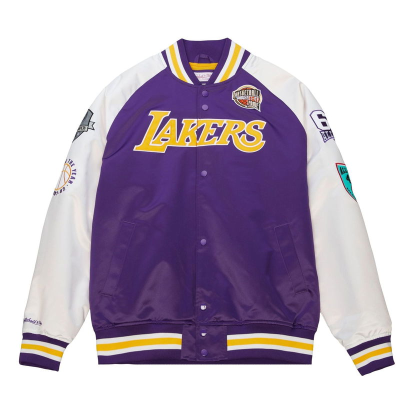 Bomber jakna Mitchell & Ness Los Angeles Lakers HOF Satin Jacket Lila | OJBF6860-LALYYPGAPRWH
