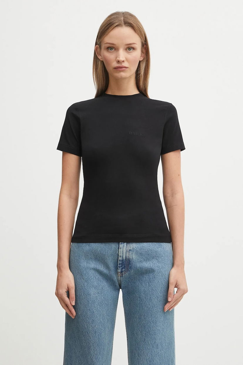 Majica VETEMENTS VETEMENTS Logo Fitted T-Shirt Črna | WH76TR130B