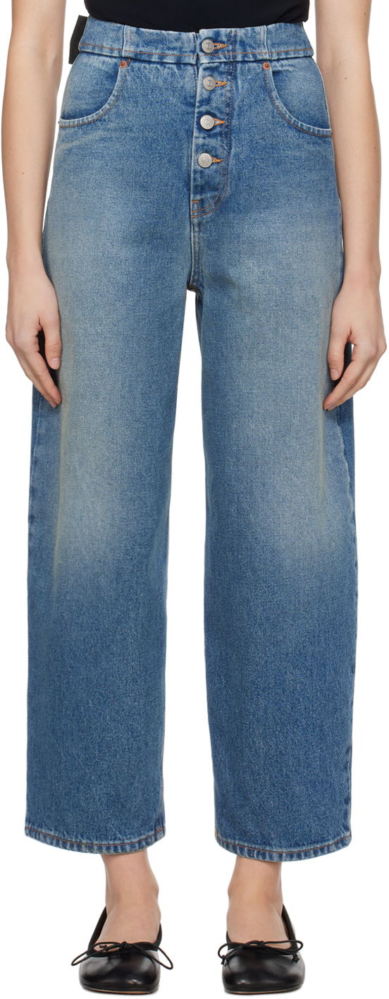 Kavbojke Maison Margiela MM6 Straight-Leg Jeans Mornarica | S52LA0226 S30589