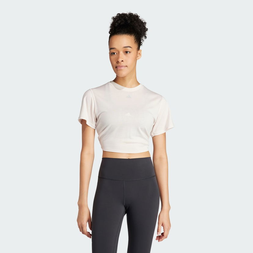 Majica adidas Performance Yoga Studio Wrapped Tee Bela | IS2965