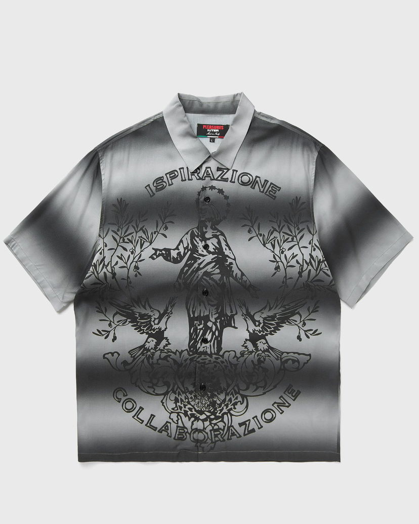 Srajce Pleasures Iuter Giovanni Button-Up Shirt Siva | P24IU012-SILVER