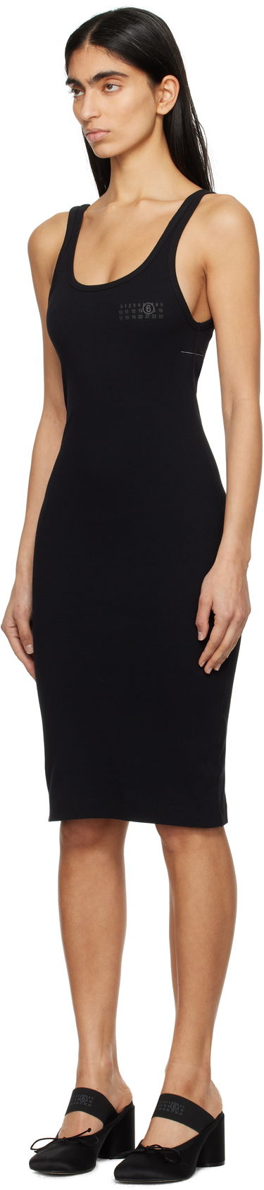 Obleke Maison Margiela MM6 Maison Margiela Cotton Rib Tank Midi Dress Črna | S52DA0055 M20054, 3