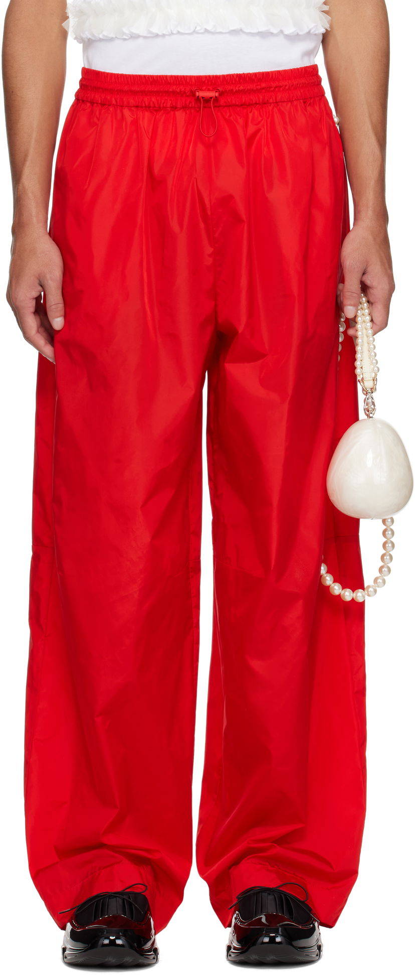 Trenirka Simone Rocha Simone Rocha Wide Leg Track Pants Rdeča | 4146D 1067