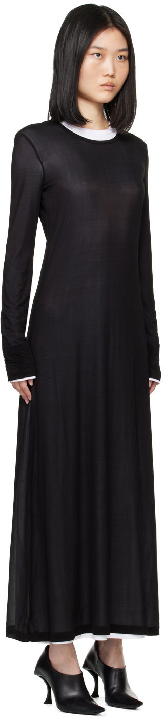 Obleke Helmut Lang Double Layer Maxi Dress Črna | 005HW605, 1