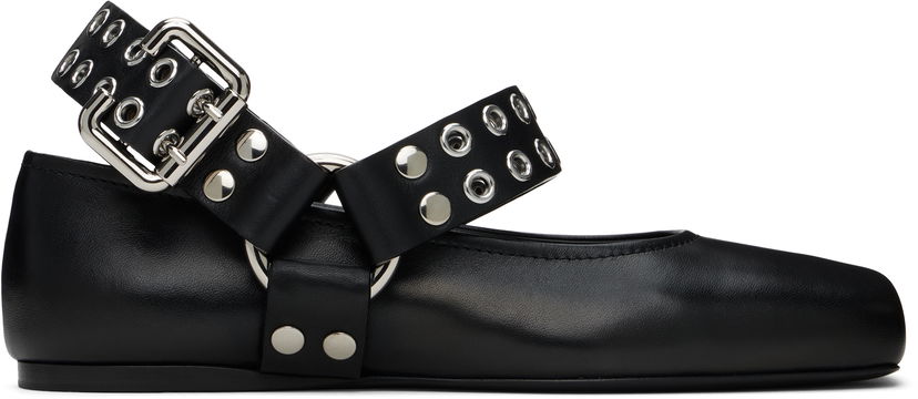 Superge in čevlji Alaïa ALAÏA Biker Ballerina Flats Črna | AA3A041CK290