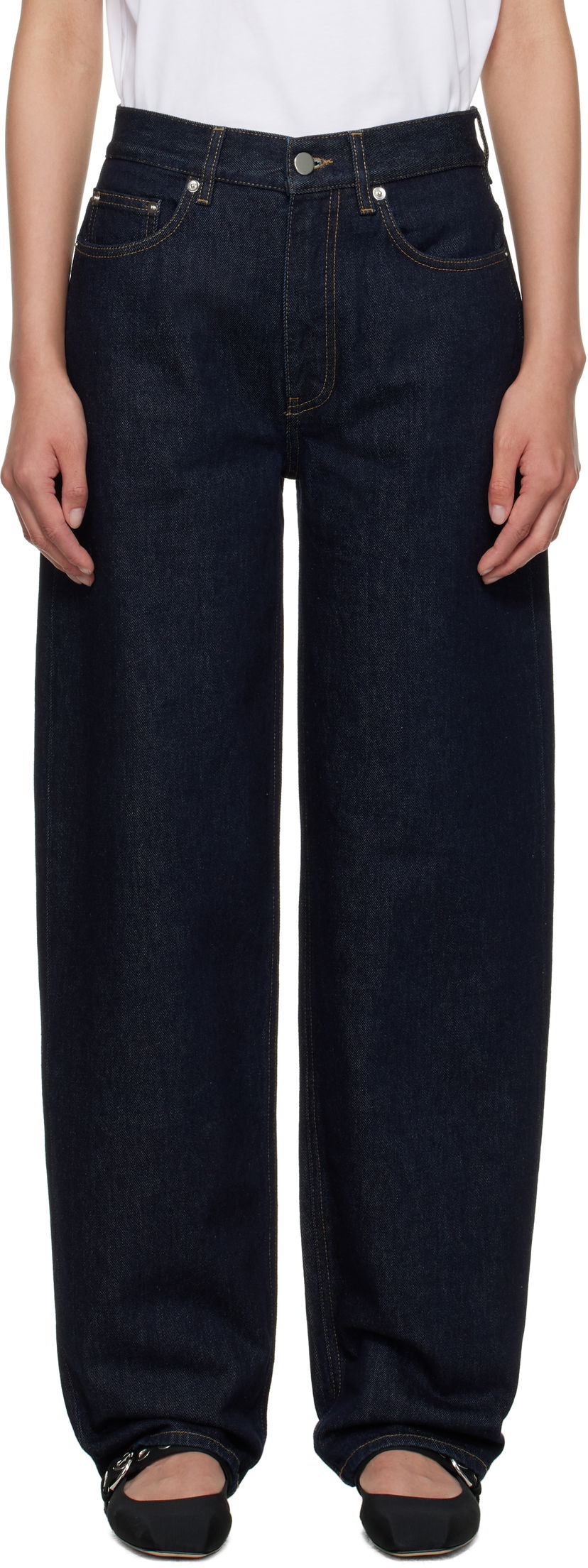 Kavbojke Loulou de Saison Loulou de Saison Samur Straight-Leg Jeans Modra | SAMUR LDS
