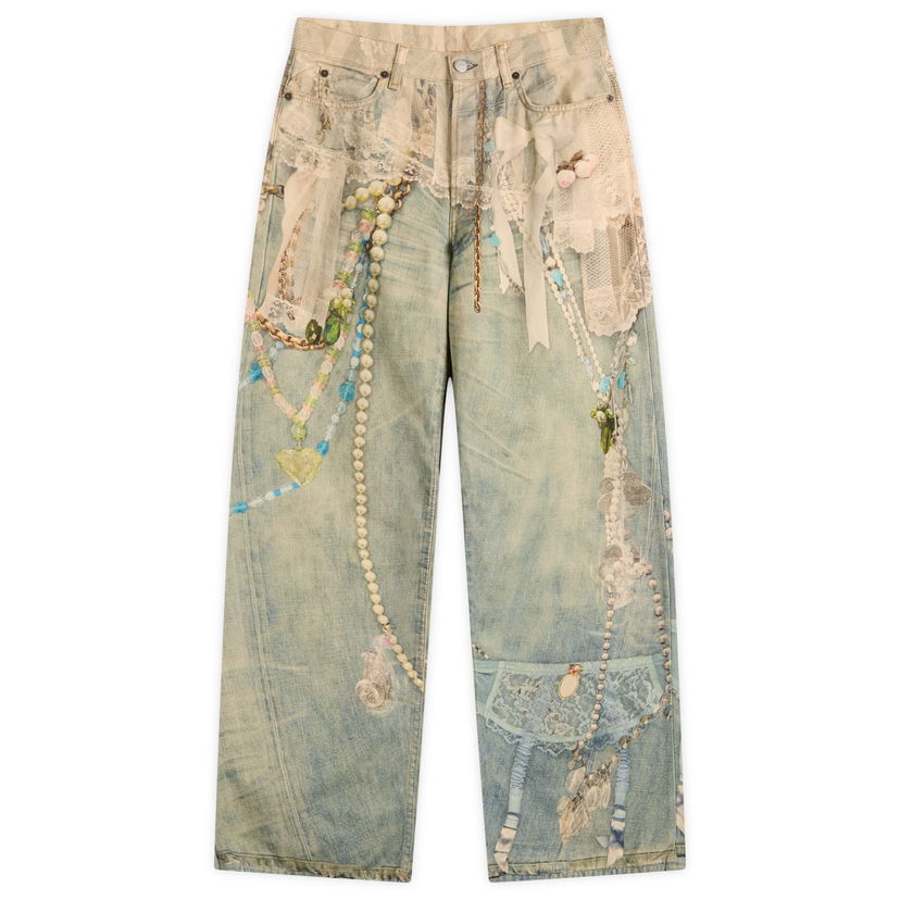 Kavbojke Acne Studios Acne Studios 1981 Printed Jeans, Size X-Large Modra | CK0134-AET