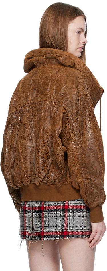 Bomber jakna R13 R13 Shirred Oversized Leather Bomber Jacket Rjava | R13WR429-R540A, 2