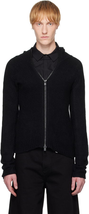 Pleteni pulover HELIOT EMIL HELIOT EMIL Inviola Cashmere Zip Hoodie Črna | SS25_W_07_066_BLK01_CO, 0