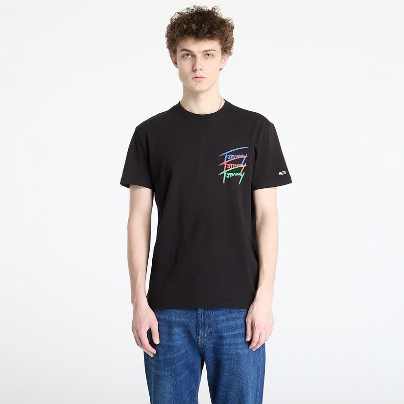 Majica Tommy Hilfiger Tommy Jeans Regular Twisted Sign T-Shirt Črna | DM0DM20771 BDS