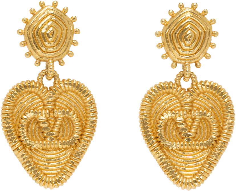Uhani Valentino Valentino Garavani Fil Perdu Gold-Tone Heart Drop Earrings Kovinski | 6W0J0AA0MET
