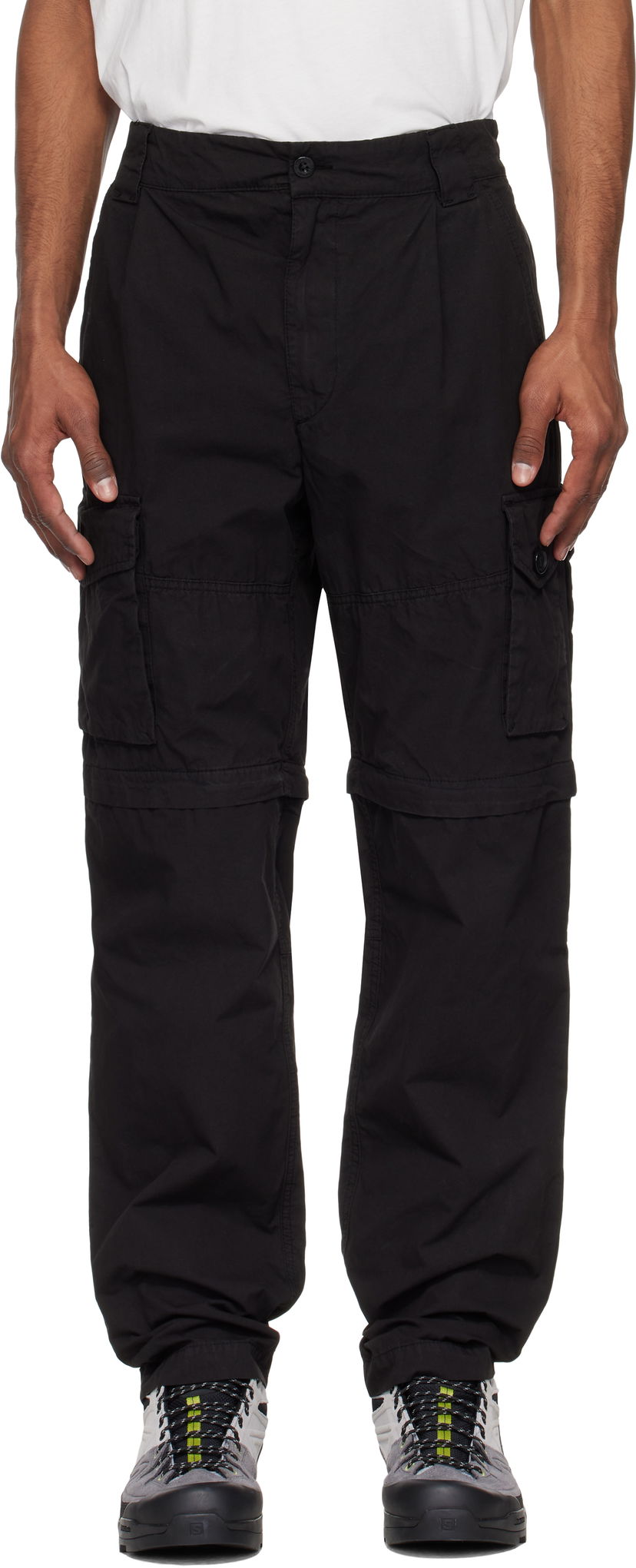 Cargo hlače C.P. Company C.P. Company Loose Patch Pocket Cargo Pants Črna | 18CMPA115A-006475G