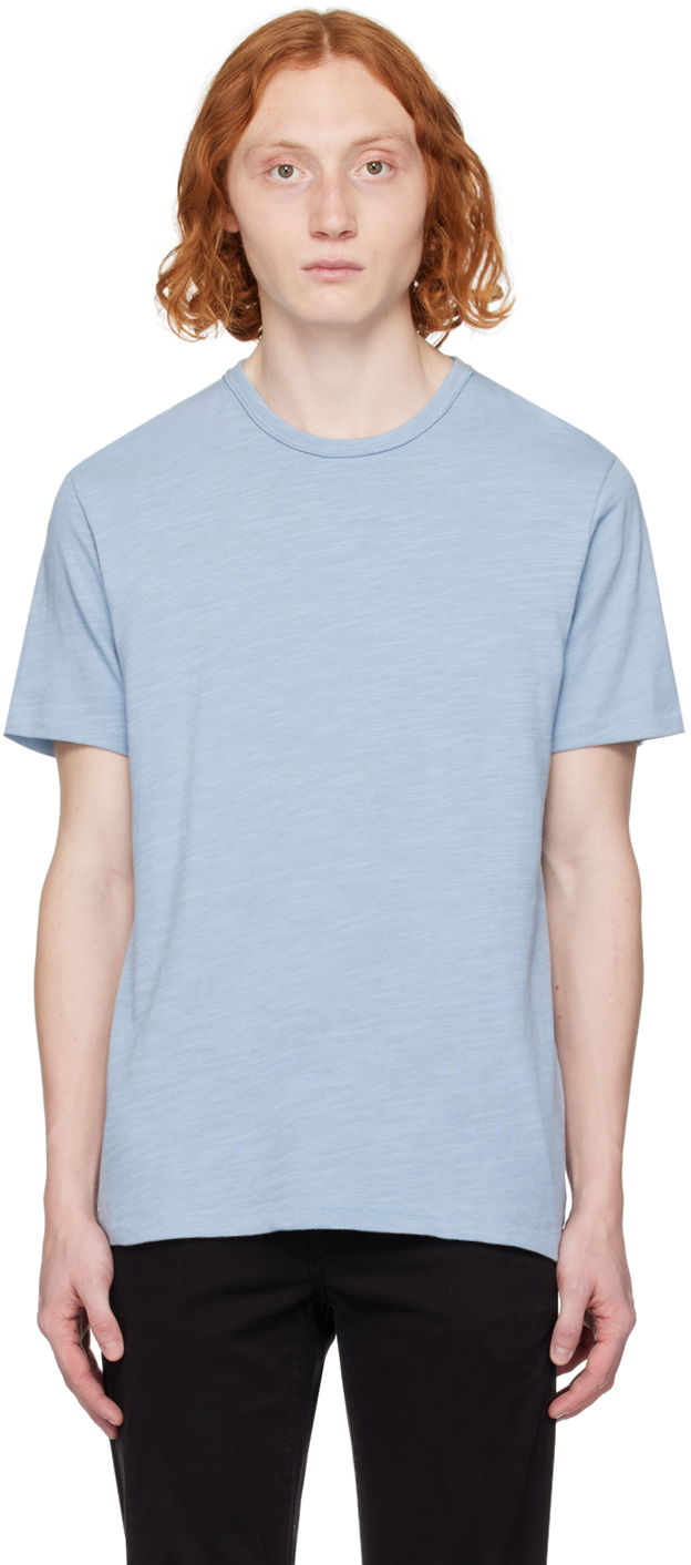 Majica rag & bone Classic Flame T-Shirt Modra | MBC22FT039TL39