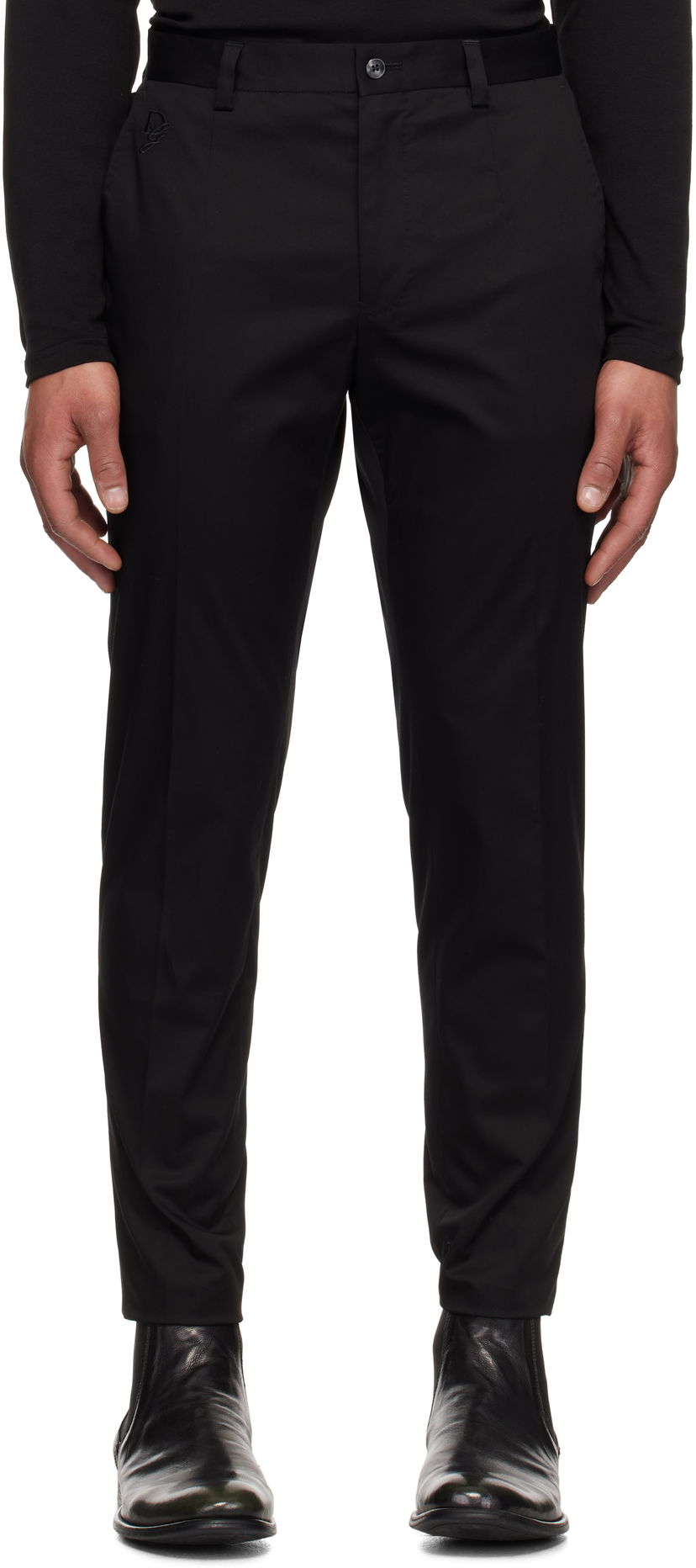 Hlače Dolce & Gabbana Dolce&Gabbana Twill Trousers Črna | GY6IEZGJ090