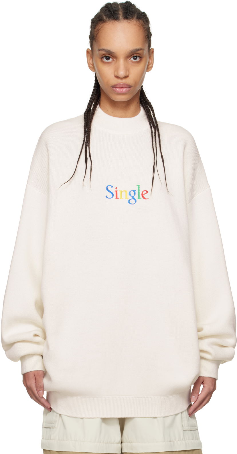 Pleteni pulover VETEMENTS Vetements 'Single' Sweater Bela | UA66KN120W
