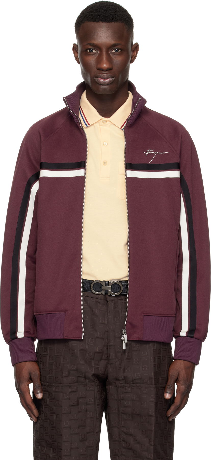Bomber jakna FERRAGAMO Ferragamo Sporty Zip Up Track Jacket Bordo | 780780