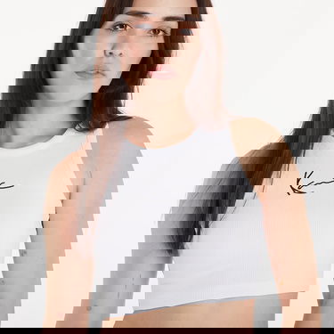 Majica brez rokavov Karl Kani Top Small Signature Essential Racer Rib Top White Bela | KW-TP011-002-01, 2