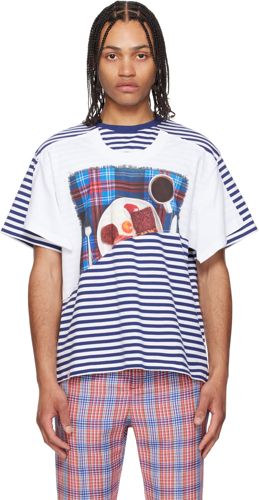 Majica Charles Jeffrey Loverboy Charles Jeffrey LOVERBOY Auld Hag Edition Double T-Shirt Bela | 54100101