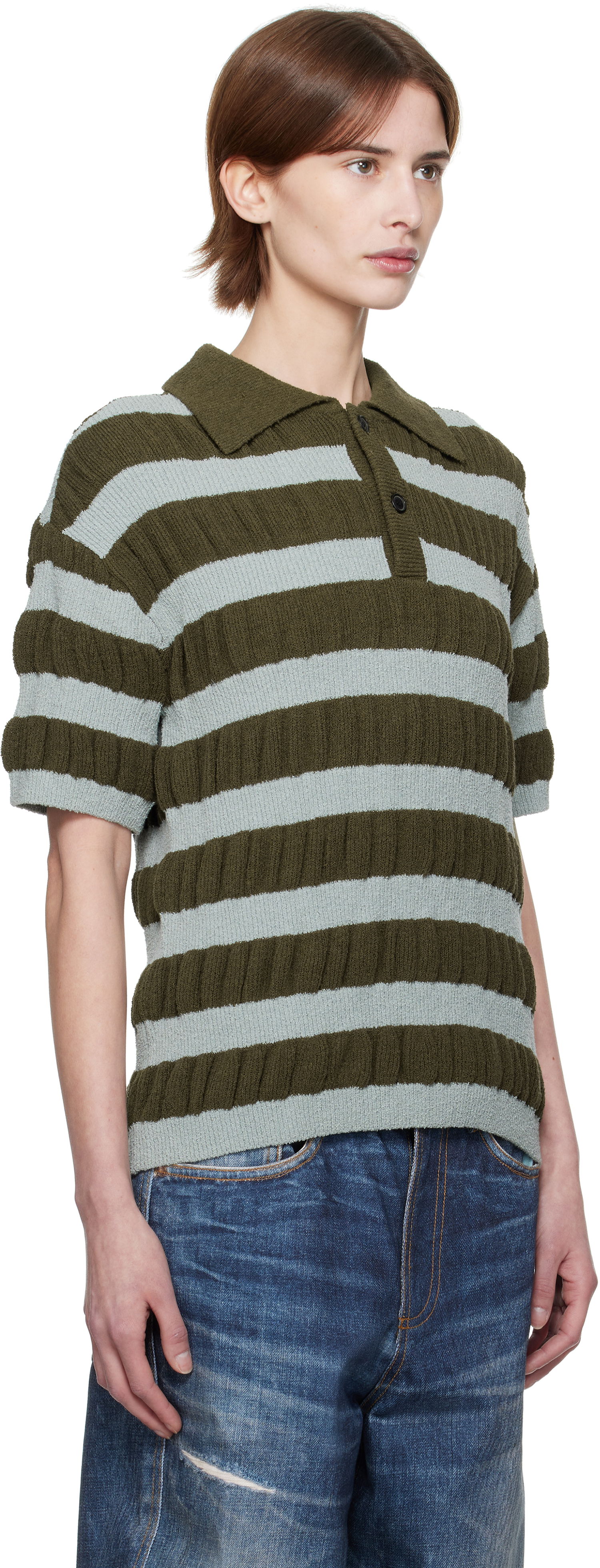 Polo majica Andersson Bell Andersson Bell Bubble Stripe Polo Zelena | atb1246m, 1