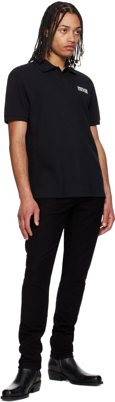 Polo majica Versace Versace Jeans Couture Logo Polo Črna | E78GAG623_EJ0003, 3