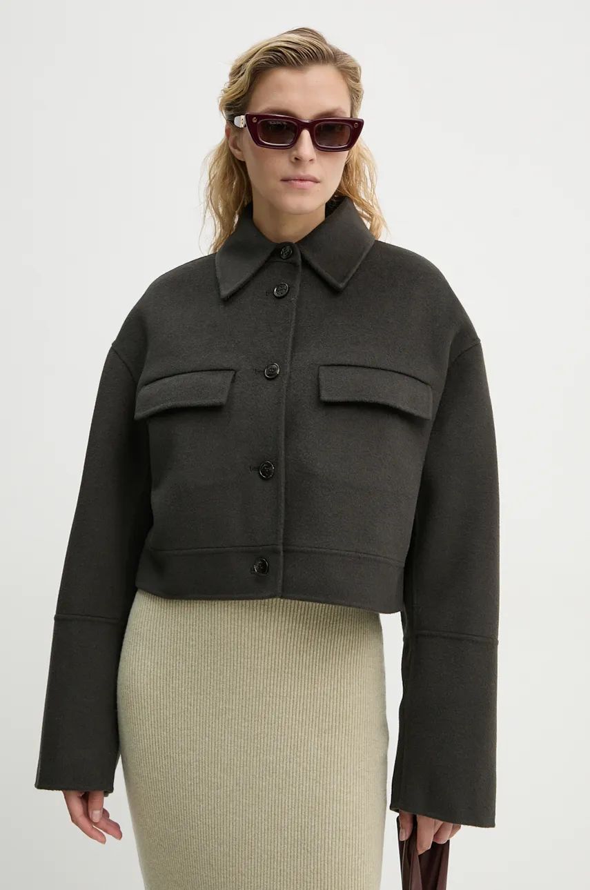 Jakna Nanushka Oversized Cropped Wool Jacket Zelena | NW24PFSG27197, 0