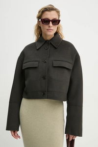 Oversized Cropped Wool Jacket