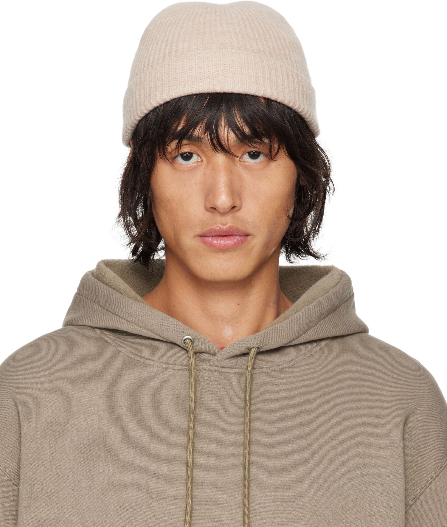Beanie AURALEE Wool Soft Cord Knit Beanie Bež | A24AC07FL, 0