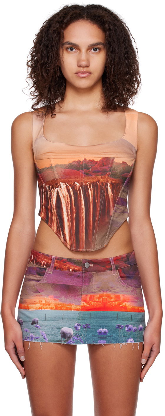 Krila Miaou Miaou Campbell Printed Corset Top Večbarvna | 7020SCOAS