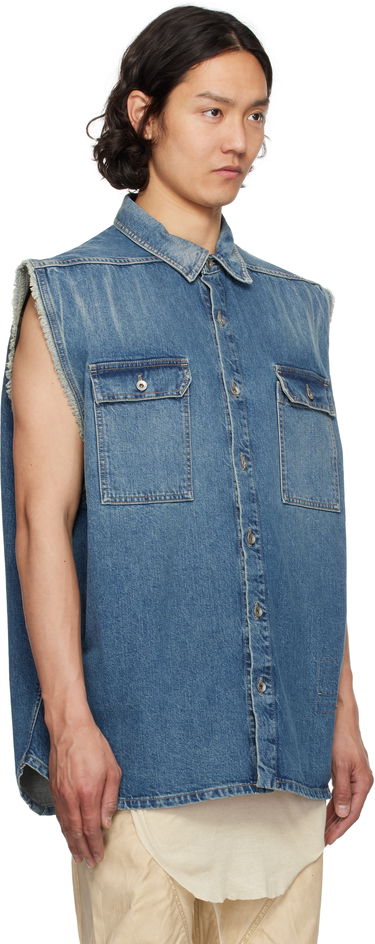 Srajce Rick Owens Rick Owens DRKSHDW Hollywood Jumbo Denim Sleeveless Overshirt Modra | DU01E3764 DWB, 1