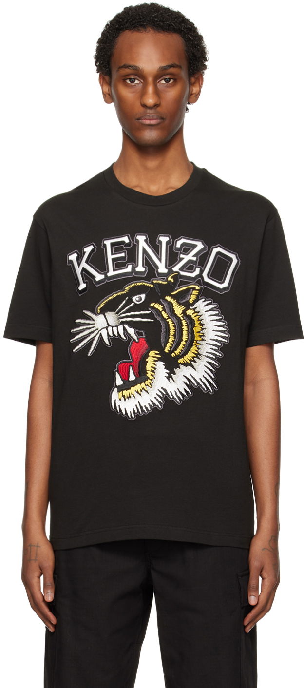 Majica KENZO Paris Varsity Tiger T-Shirt Črna | FE55TS1874SG