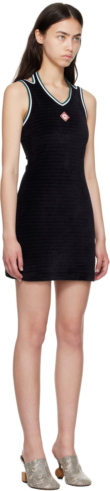 Obleke Casablanca Casablanca Hippie Tennis Minidress Črna | WPF25-DR-147-01, 1