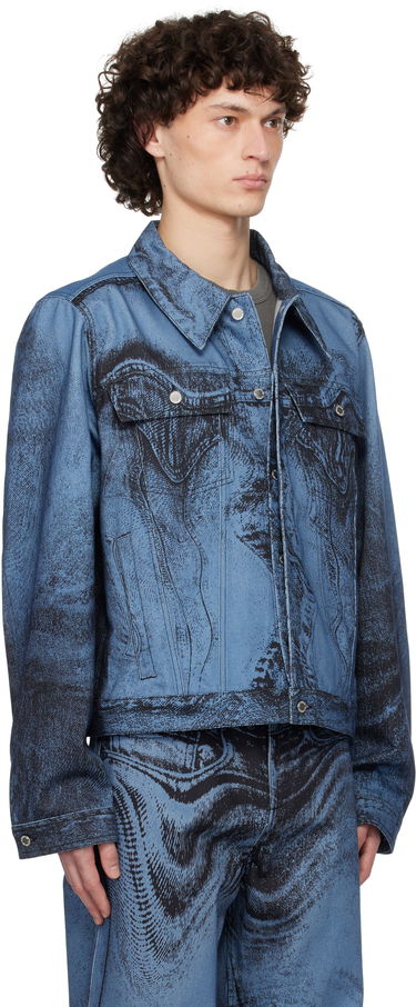 Jakna Camper CAMPERLAB Distorted Print Denim Jacket Modra | AU00005-009, 1