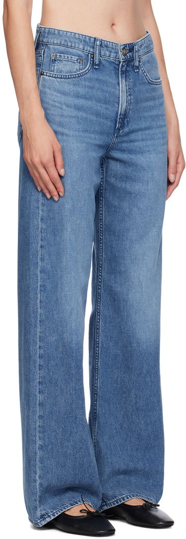 Kavbojke rag & bone Rag & Bone 'The Logan' Mid-Rise Wide Leg Jeans Modra | WDD24F29351FRI, 4
