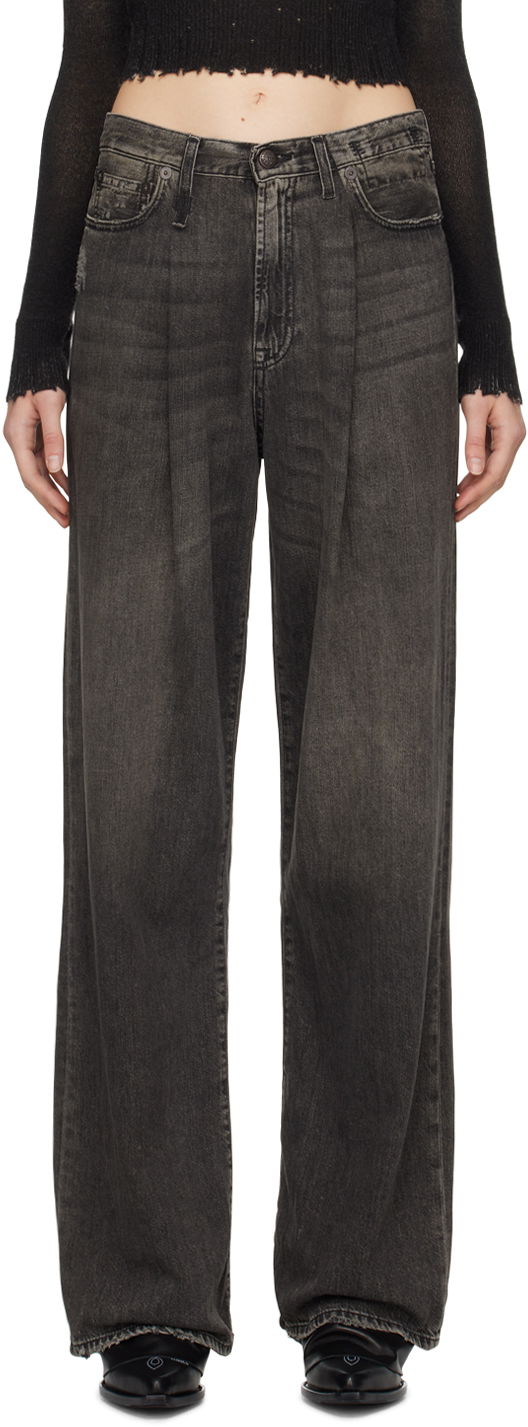 Kavbojke R13 R13 Damon Pleated Jeans Siva | R13W3147-D019A, 0