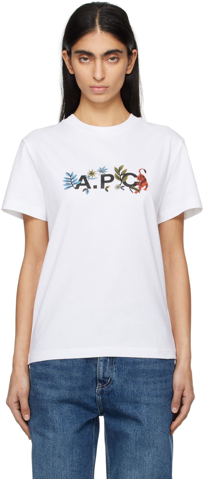 Majica A.P.C. A.P.C. Auguste Floral Graphic T-Shirt Bela | COBQX-M26497