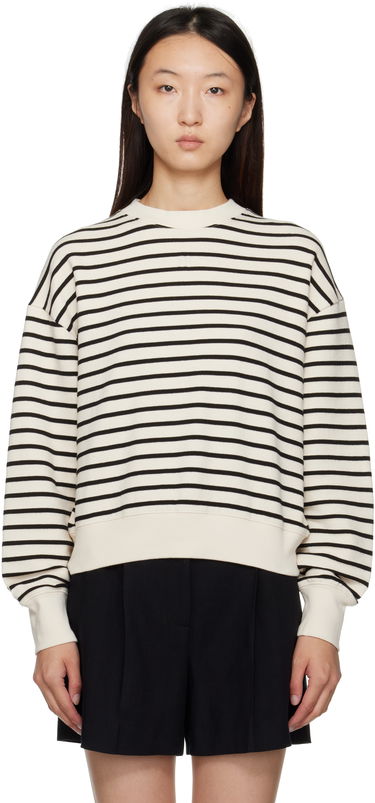 Pulover Anine Bing ANINE BING Dean Striped Sweatshirt Bela | A-08-11436-MTL69, 0