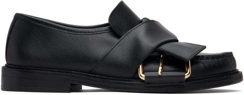 Modni dodatki Moschino Moschino Belted Up Loafers Črna | MA10372C1M MF5 000