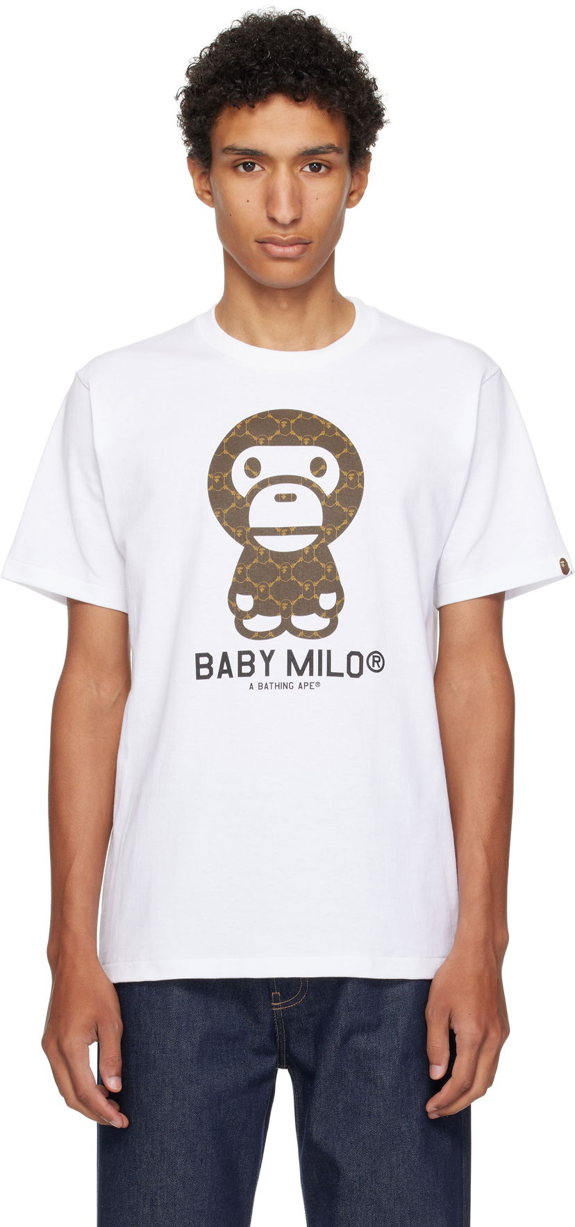 Majica BAPE BAPE College Monogram Baby Milo T-Shirt Bela | 002TEL301008M