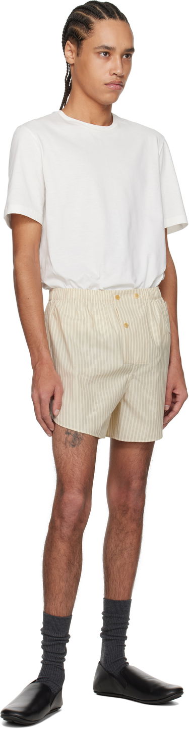 Boksarice The Row The Row Nicasio Striped Shorts Bež | 892-W3585, 3