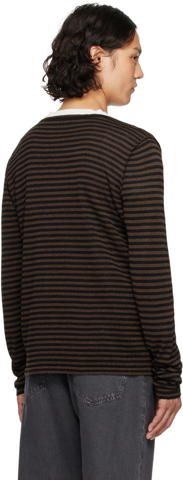 Pleteni pulover The Row The Row Striped Lillard Sweater Rjava | 885-Y889, 2