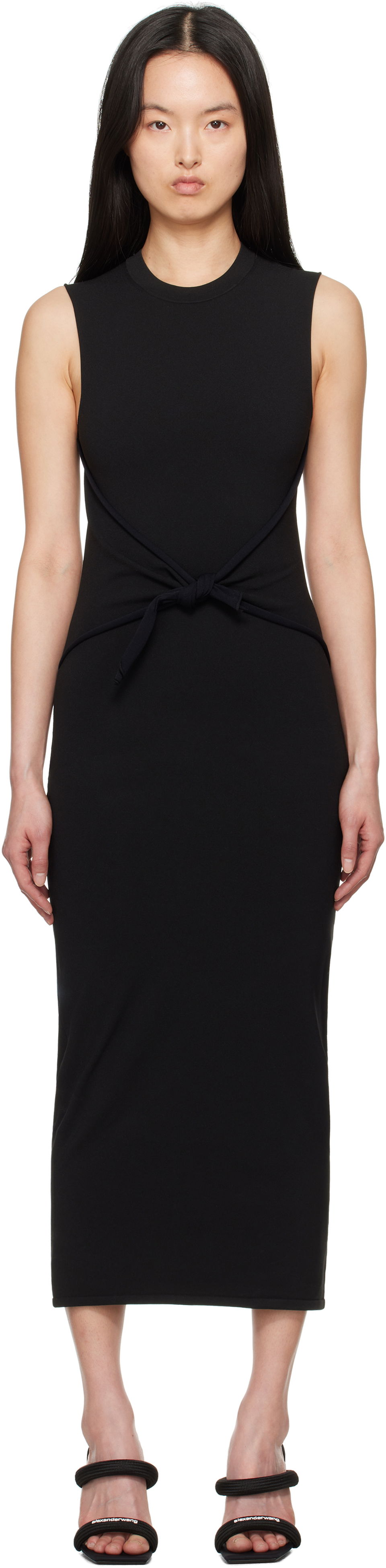 Obleke Alexander Wang Alexander Wang Pre-Styled Bodycon Maxi Dress Črna | 1KC2256052, 0
