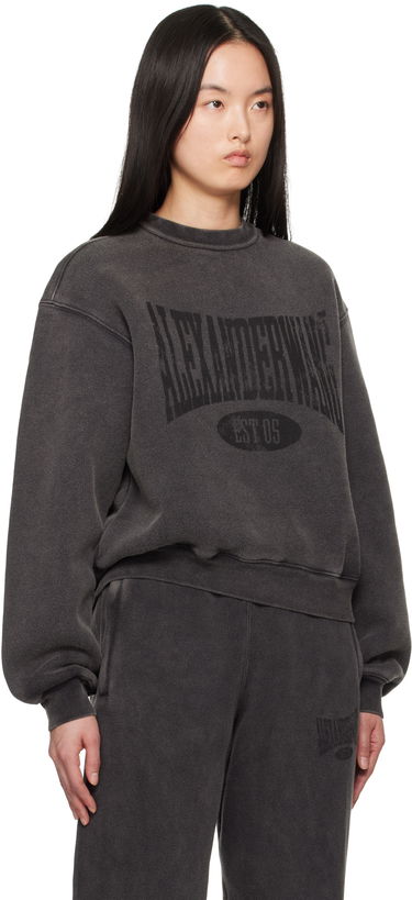 Pleteni pulover Alexander Wang Alexander Wang Distressed Logo Sweatshirt Siva | 4CC2251539, 1