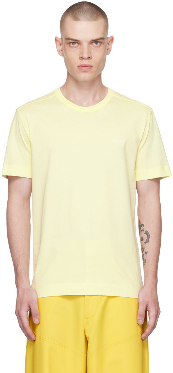 Majica ZEGNA Embroidered Logo T-Shirt Rumena | UB360A5-B760