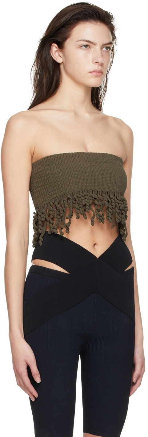 Majica brez rokavov Dion Lee Dion Lee Cotton Fringe Bandeau Zelena | A7572S22, 1